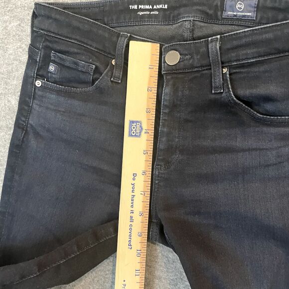 AG Adriano Goldschmied Prima Mid Rise Ankle Cigarette Leg Jeans Super Black 26R - Picture 12 of 16